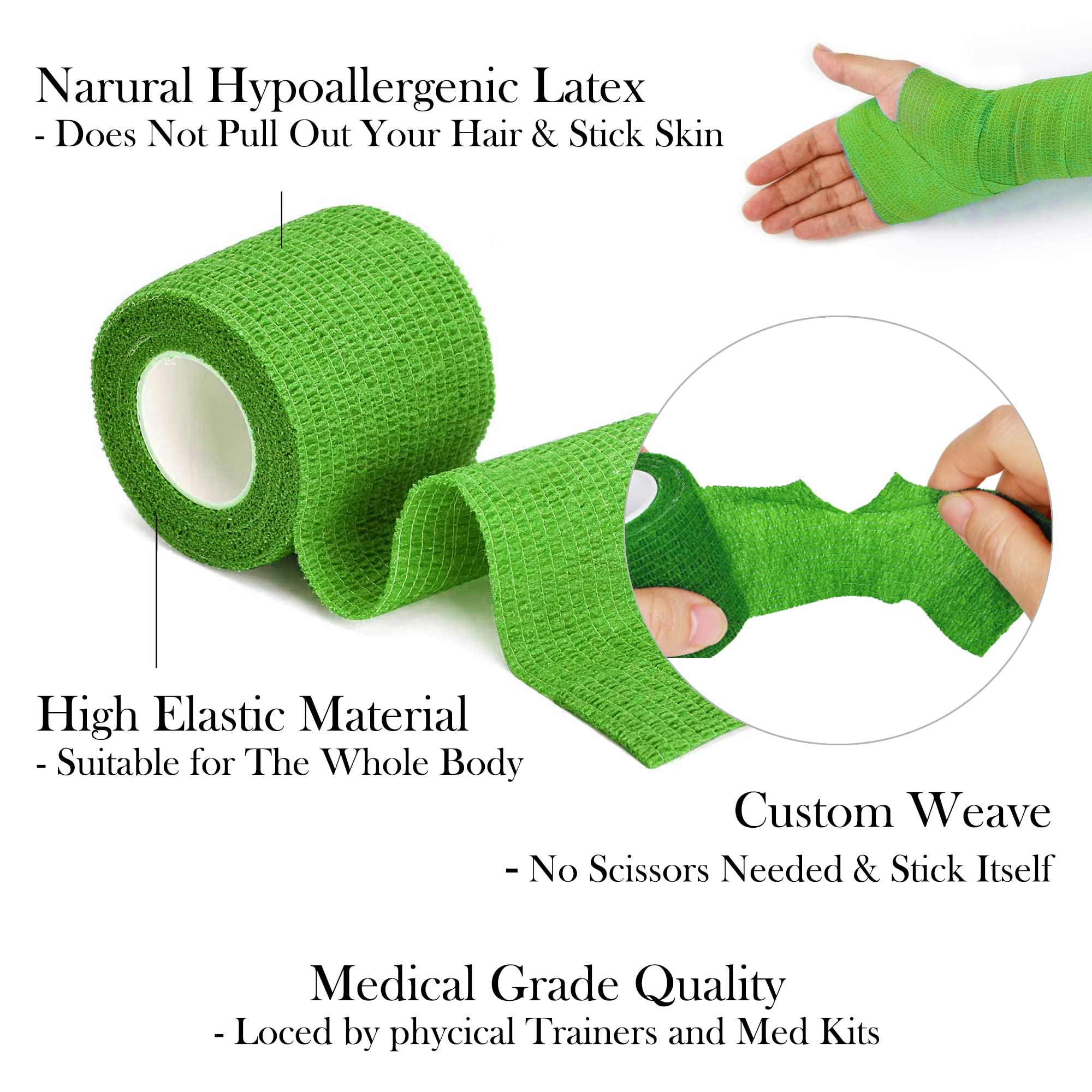 24Pack Self Adhesive Tape, Wrap Flex Bandages Leg Wrap Adherent Non-Woven for Dog Cat Horse Pet Animals Ankle Sprains & Swelling